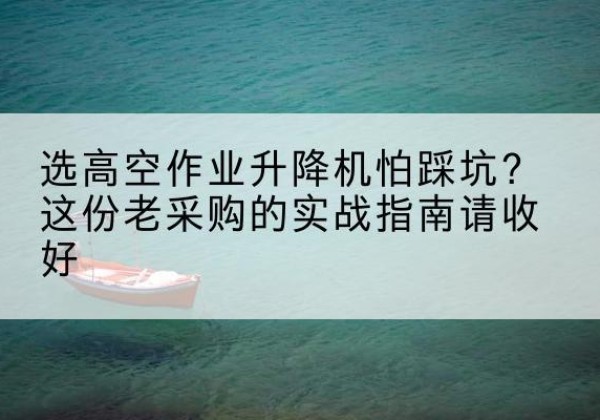 辽宁高空作业升降机厂家推荐-选高空作业升降机怕踩坑？这份老采购的实战指南请收好