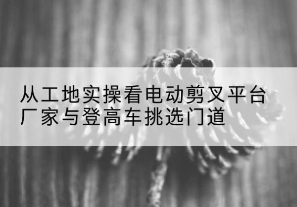 辽宁电动剪叉升降平台厂家-从工地实操看电动剪叉平台厂家与登高车挑选门道